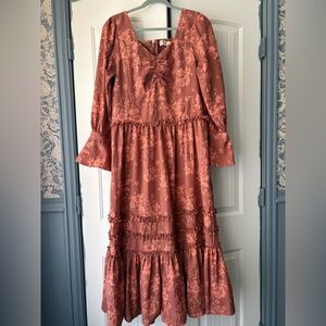 Ivy City Co Rust Floral Dress